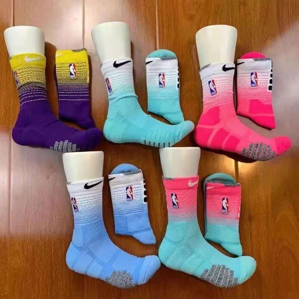 NBA basketball socks high cut sports socks gradient color Shopee