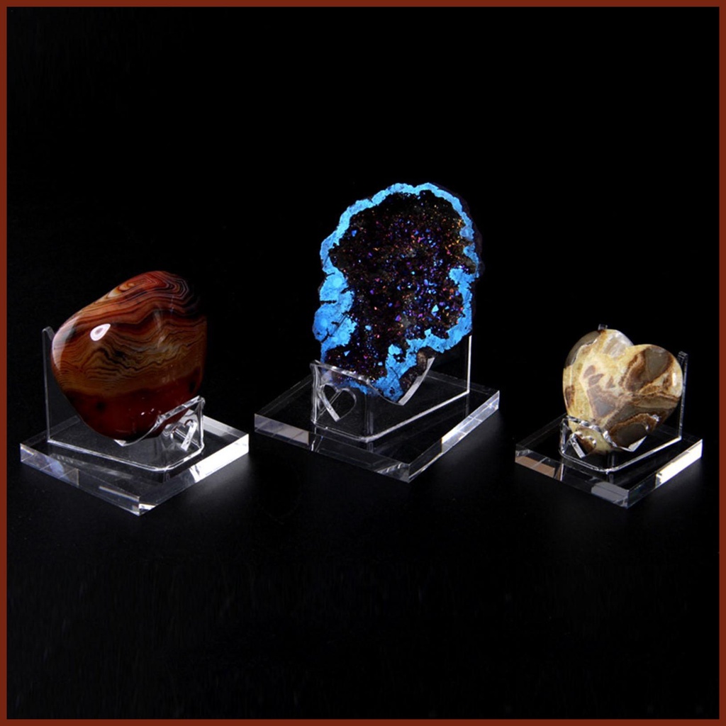Rock Display Stand Transparent Acrylic Exhibit Holder Display Easel