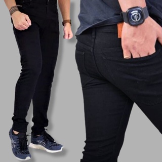 PRIA HITAM Giordano Black Pants Men Jeans Adult Pencil Plain Slimfit Slim Fit Skinny Stretch Street Stretchy Rubber Jumbo Big Size Latest Model 2022/thick Long Jeans/Jean/Men/Men/Men2/Boys/Boys ///Items/Slang/Cool #2