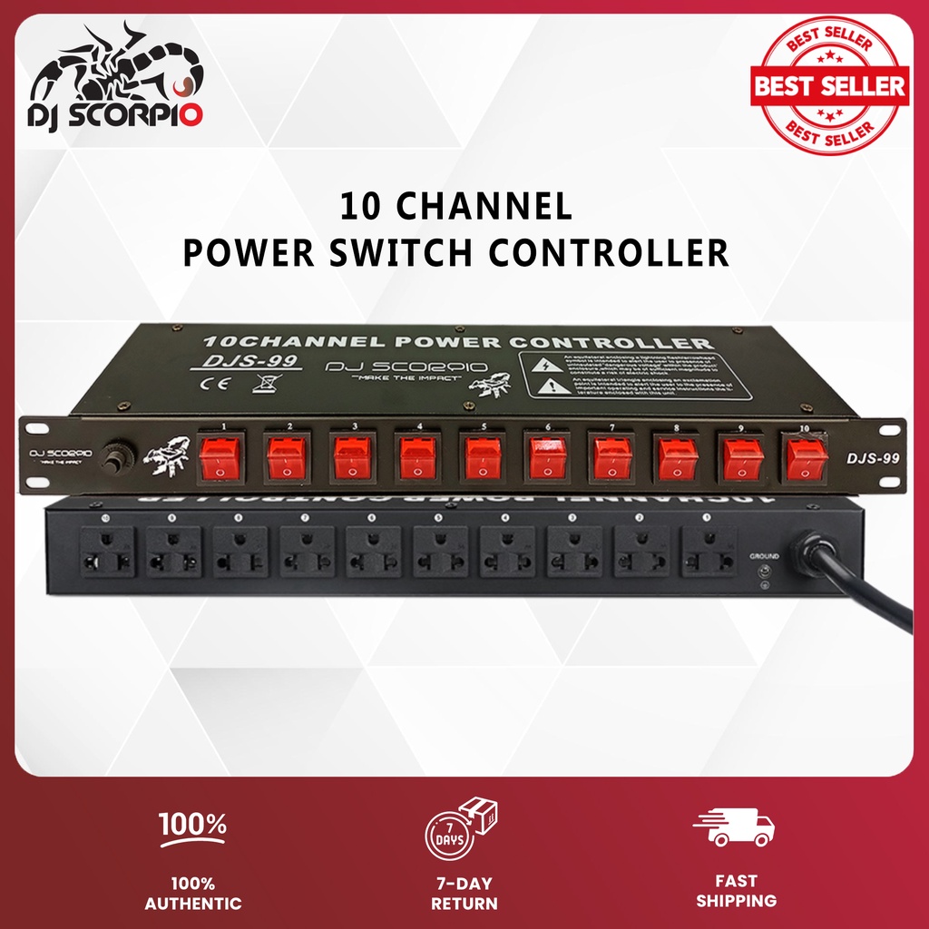 DJ SCORPIO ( DJS99 ) 10 Channel Power Controller 10 Power Switch
