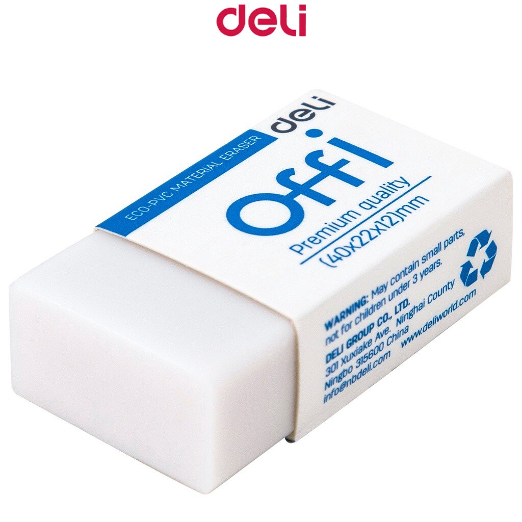 Deli Small Pencil Eraser Art Paint PVC Eraser For Exam Use Stationery