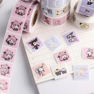 Steve 500pcs Sanrio Cartoon Sticker Tape Kuromi Pacha Dog Ania Anime Sticker Cute Sealing Sticker