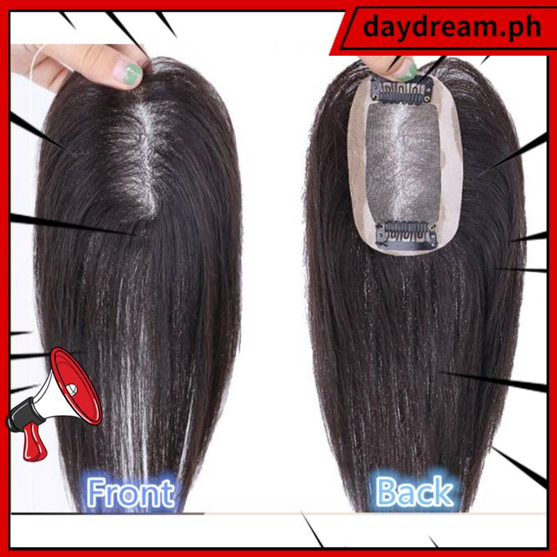5x8 cm Real Block Piece Human Hair Wig Covering White On Top Head Bulk