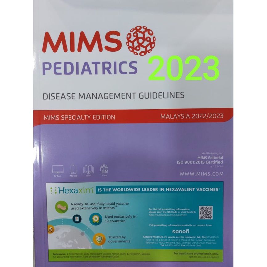 Mims pediatric disease management guidelines 2023 Shopee Philippines