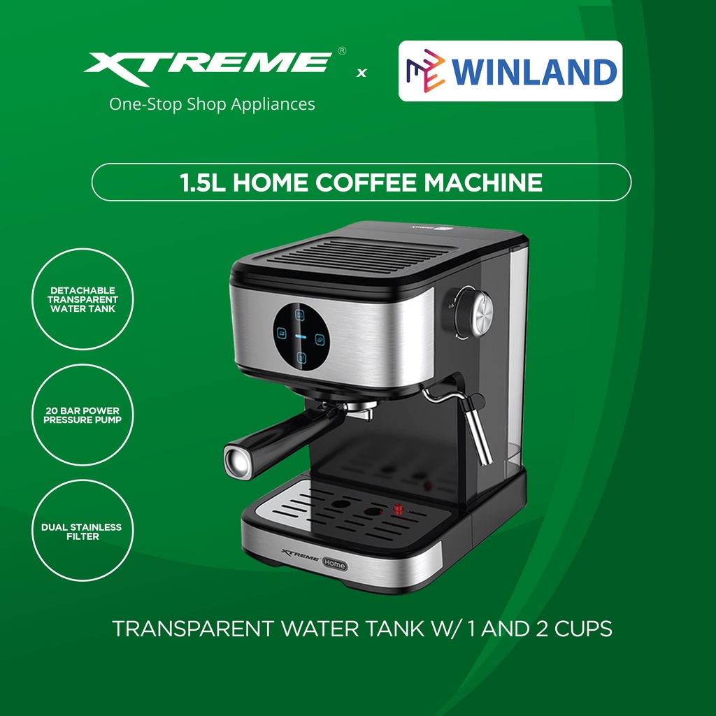 XTREME HOME by Winland 1.5L Electric Coffee Machine Touch Panel Control