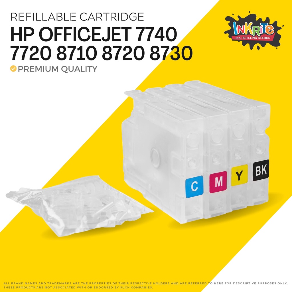 Inkrite Refillable Cartridge with ARC Chips for HP OfficeJet Pro 7740