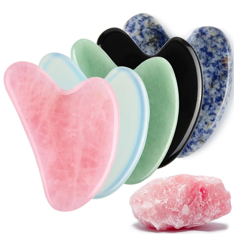 Heart-shaped Jade Face Massager Gua Sha Scraper Board Face Guasha ...