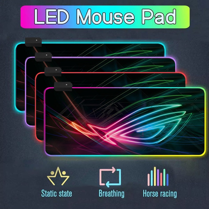 RGB Mouse Pad Large Gaming Luminous Waterproof Nonslip Rubber Desk Mat