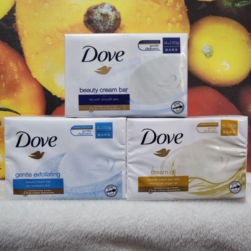 Dove Bath Soap Original Beauty Cream/Cream Oil/Gentle Exfoliating 4barsx100grams Shopee