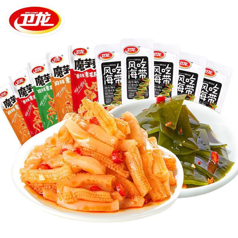 Mala Konjac NoodlesGreenRedOrangeSpicy Seaweed Snacks Of Chinese