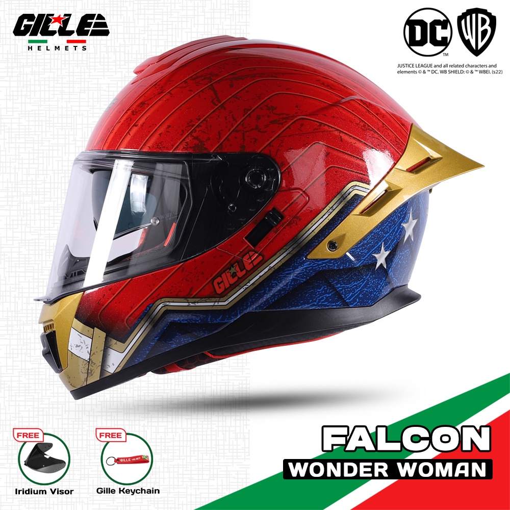 Gille 883 DC Falcon Full Face Dual Visor Double D Ring Lock Helmet w