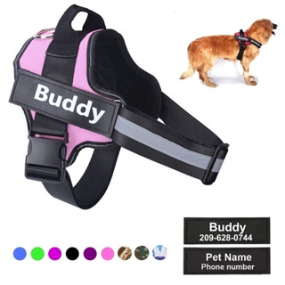 2022Reflective Dog Harness Personalized NO PULL Breathable Adjustable Harness Vest For Small Large Dog Outdoor Walking ID Custom