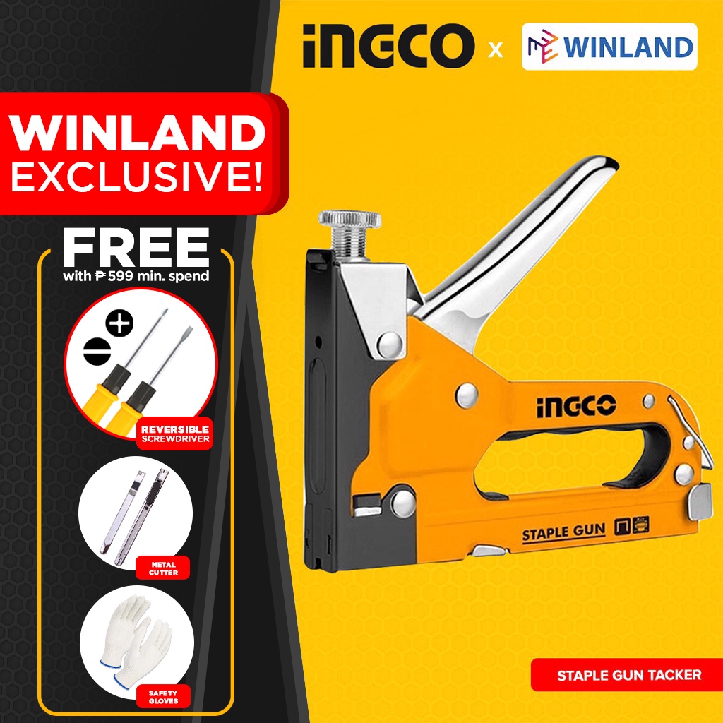 INGCO by Winland Industrial Grade Gun Tacker Staple Gun Tucker HSG14018