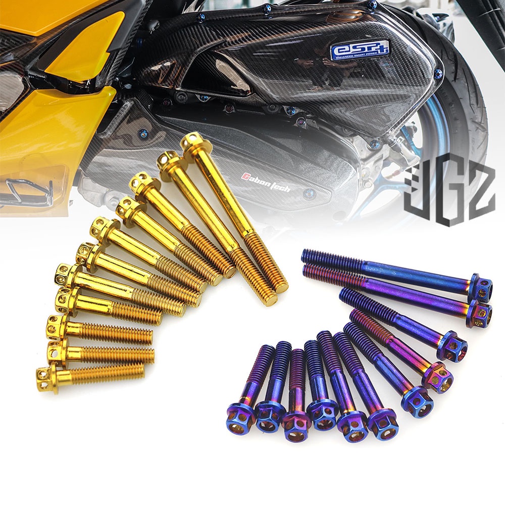 Motorcycle Stainsteel Steel Engine Screw Crankcase Nut Cap Bolts Set ...