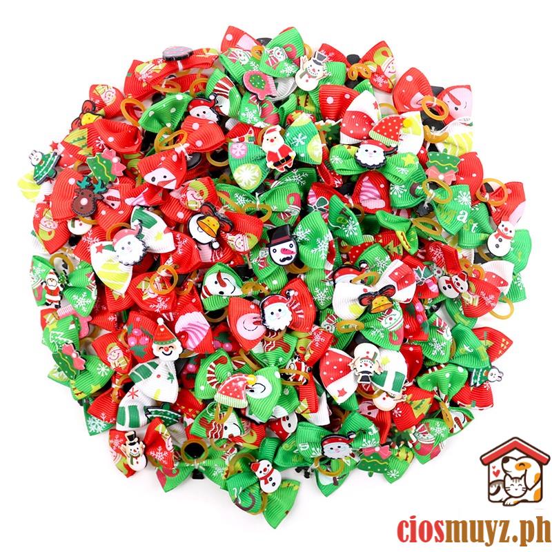 Pet Dog Cat Puppy Bow Tie Christmas decor Flower Bowknot Hair Clips #8