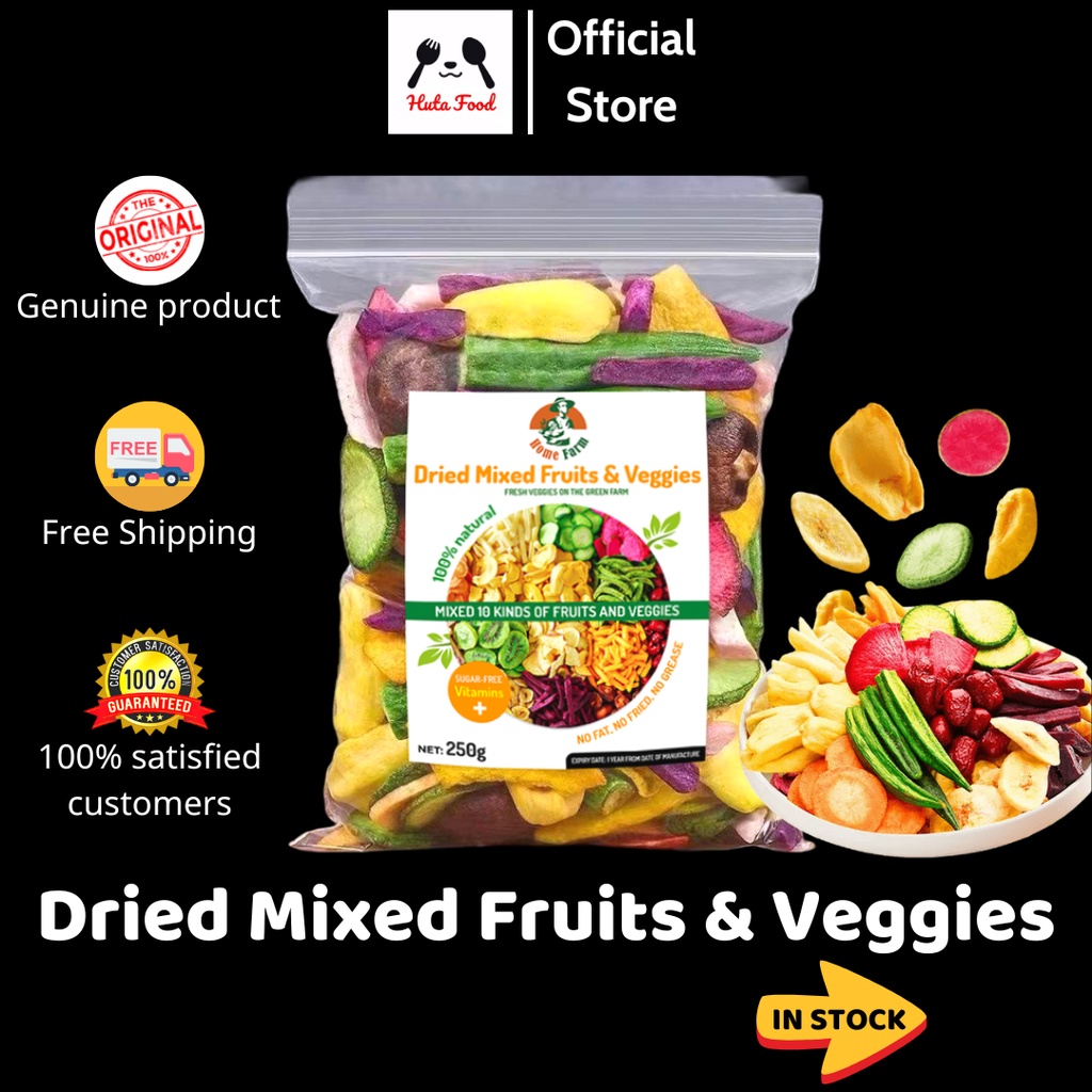Homefarm Dried Mixed Fruits and Veggies good for health mix 10 kinds of fruits and veggies 250g