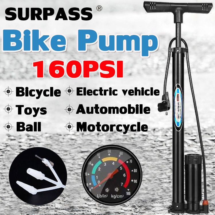 Bike Pump 160PSI Bike Pump with Gauge Air Pump for Bike Bike Air Pump