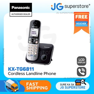 Panasonic KX-TG6811 Wireless Cordless Telephone Landline with Multible Handets Capability, Power Bac