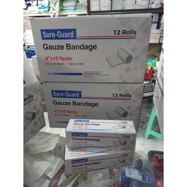 GAUZE bandage 4x10yards 12roll(SURE-GUARD) | Shopee Philippines