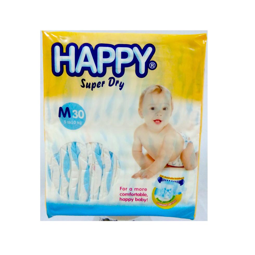 Happy Super Dry Diaper Medium 30s | Shopee Philippines