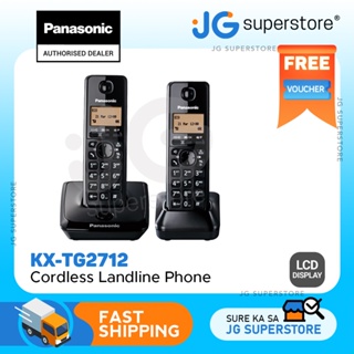 Panasonic KX-TG2712 Wireless Cordless Telephone Landline with One Touch Echo Mode, 50 Phonebook Stat