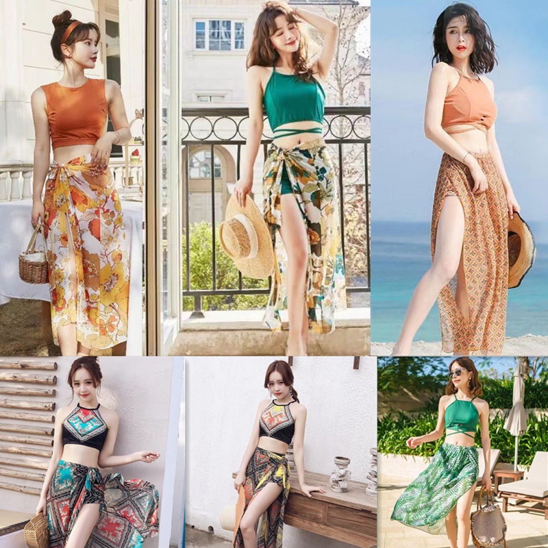 Korean swimsuit Korean swimwear 3pcs Swimsuit Beachwear Dress Padded