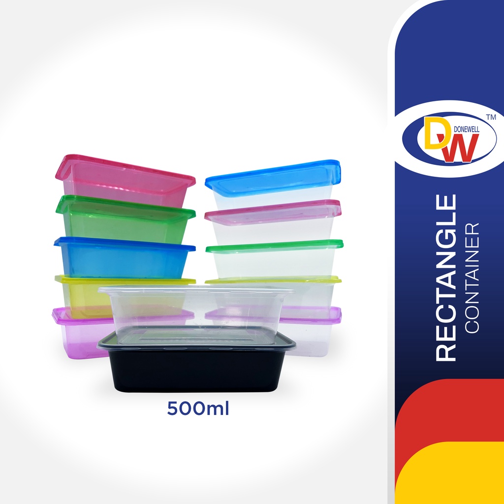 Donewell Rectangle 500, 750, 1000 Microwavable Food Container Box