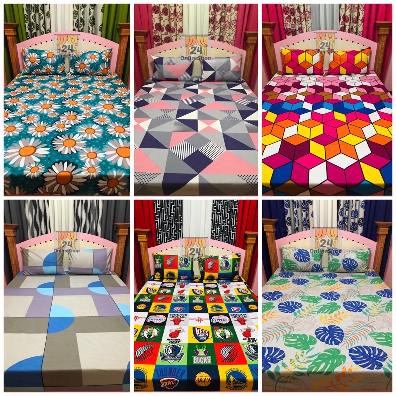 Affordable Bed Cover 3in1 set Canadian Bedsheets with two pillowcases