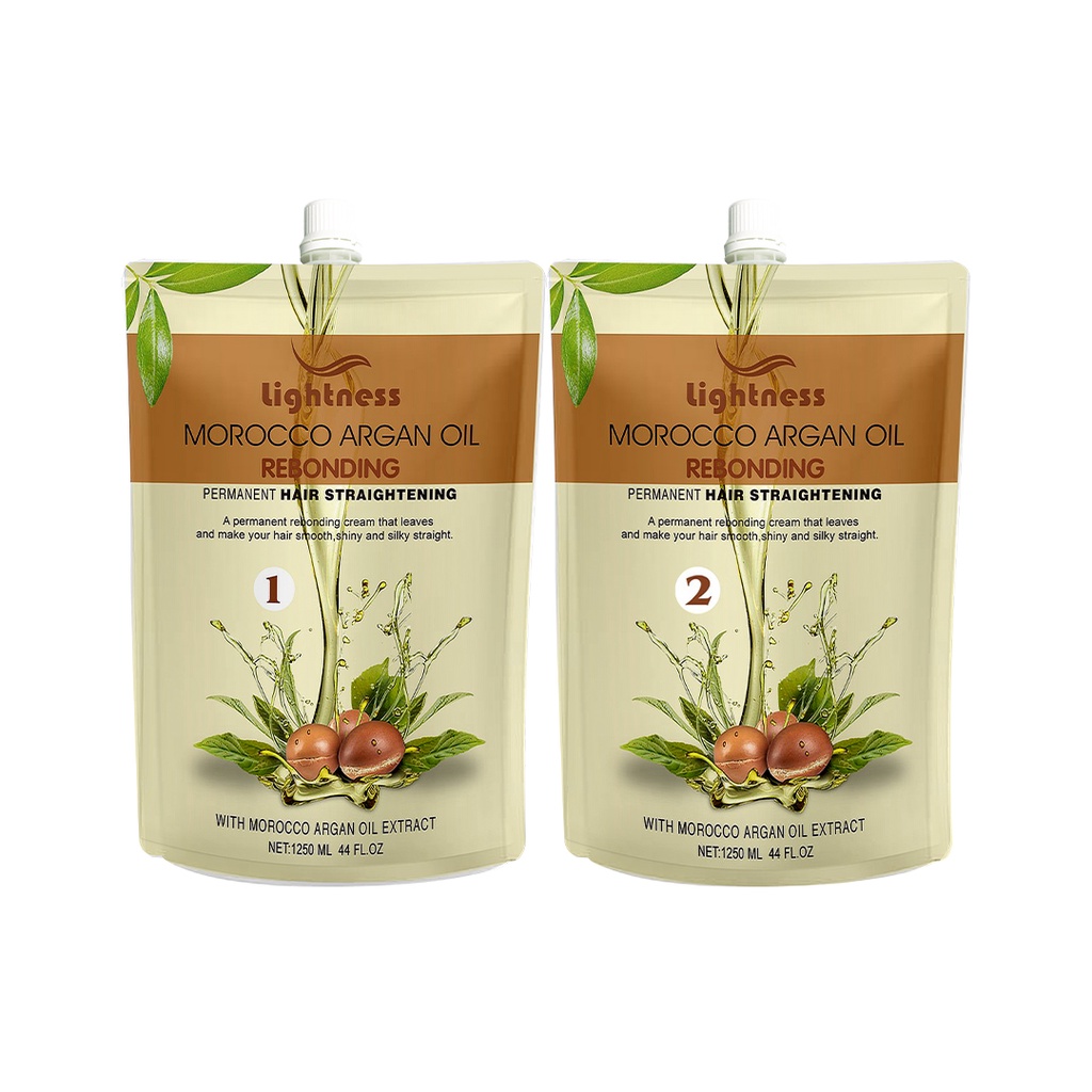Lightness Morocco Argan Oil Rebonding Cream 2in1 Pouch 1250ml Permanent