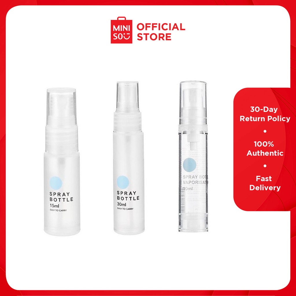 Miniso Spray Bottle For Travel Container Kit (10Ml/15Ml/30Ml) Shopee