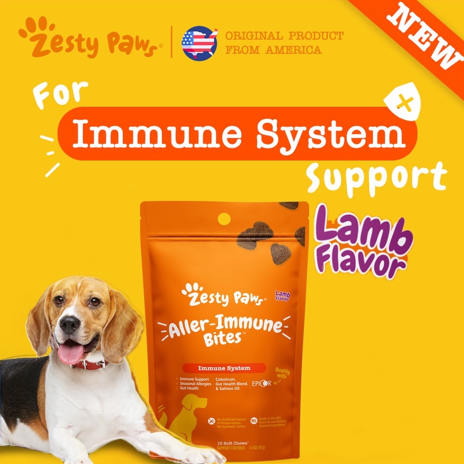 Zesty Paws Allergy Immune Supplement for Dogs with Omega 3 Wild