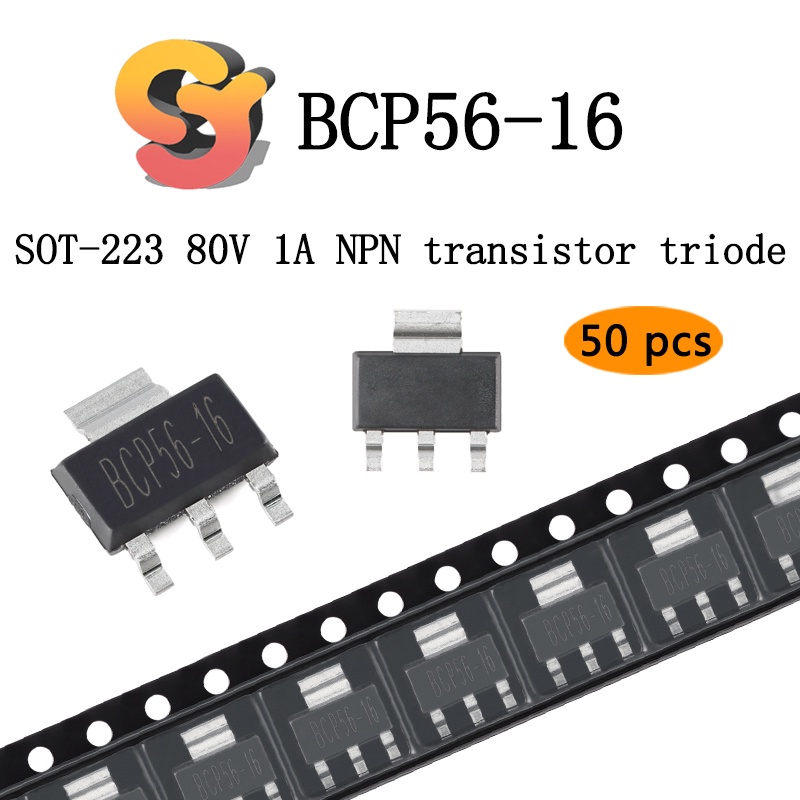 [Ready Stock Supply] 50pcs Original Genuine BCP56-16 SOT-223 80V 1A NPN ...