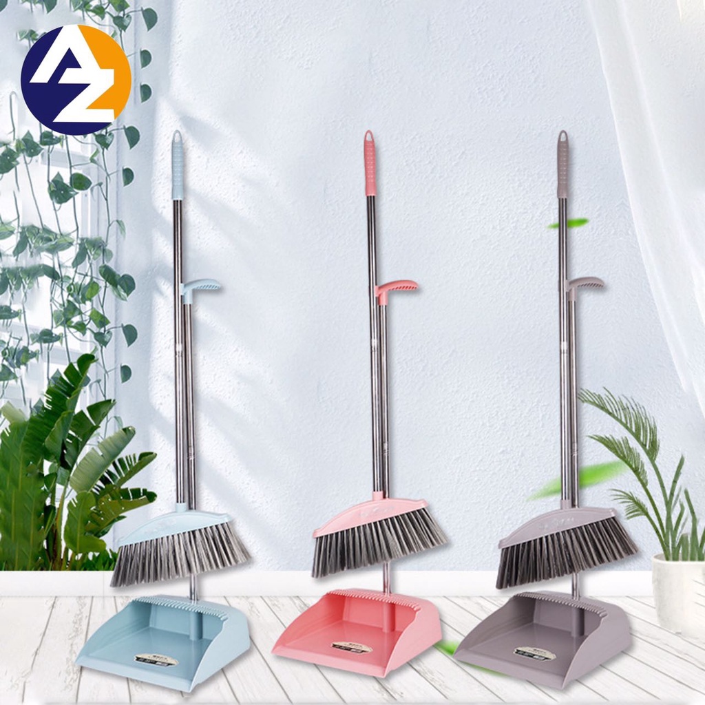 AZ Broom and Dust Pan Set Household Mop Cleaning Outdoor Indoor Walis