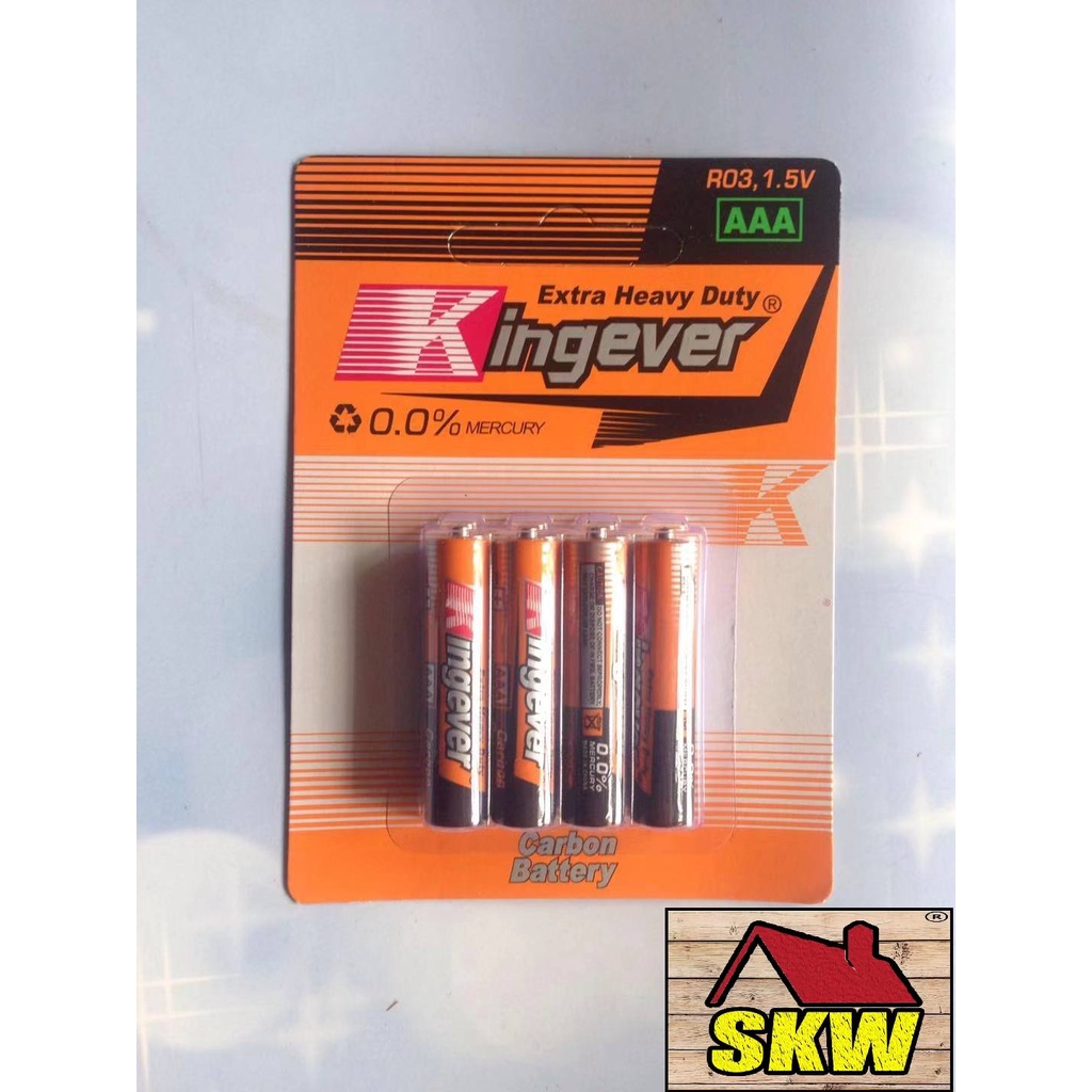 KingEver Battery 4pcs Extra Heavy Duty AA/AAA Carbon Battery 4pcs per
