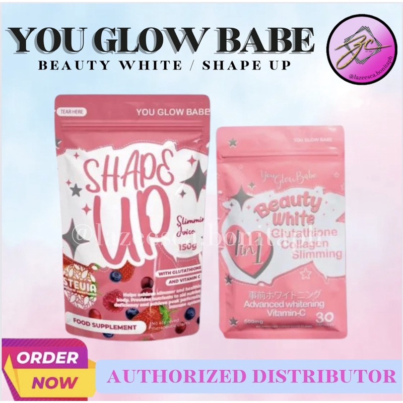 YOU GLOW BABE SHAPE UP SLIMMING JUICE BEAUTY WHITE 4 in 1 GLUTATHIONE