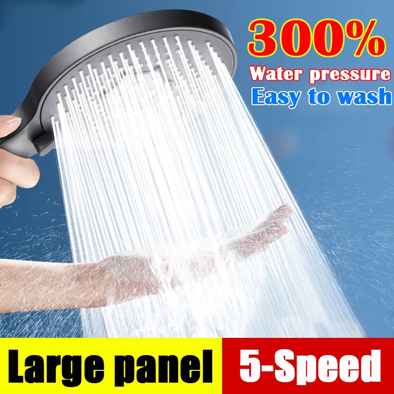 Original Shower Head Has large panel and 5 water volume adjustment