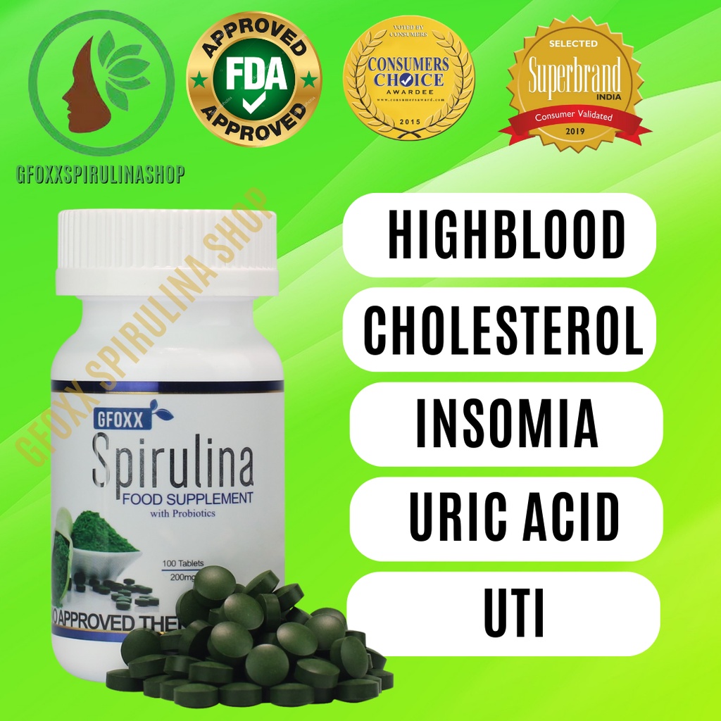 Gfoxx Spirulina with Probiotics Food Supplement (100 Tablets
