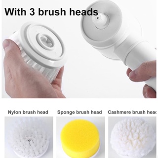 5 in1 Handheld Electric Brush Cleaning Brush Kitchen Bathroom Sink Cleaning Tool 3 Brush Head #9