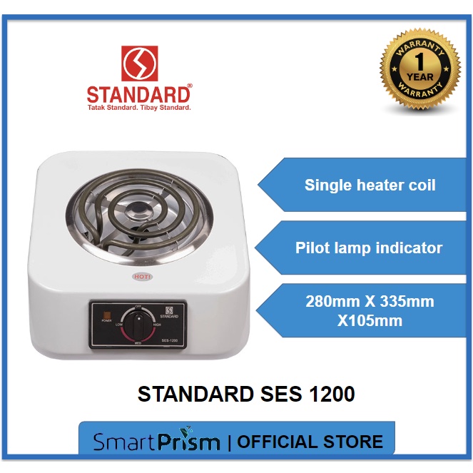 Standard Electric Stove SES 1200 Single Coil Electric Stove Smart