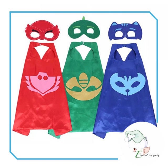 Pj Masks Costume Superhero Cape And Mask Gekko Owlette Cat Boy Costume