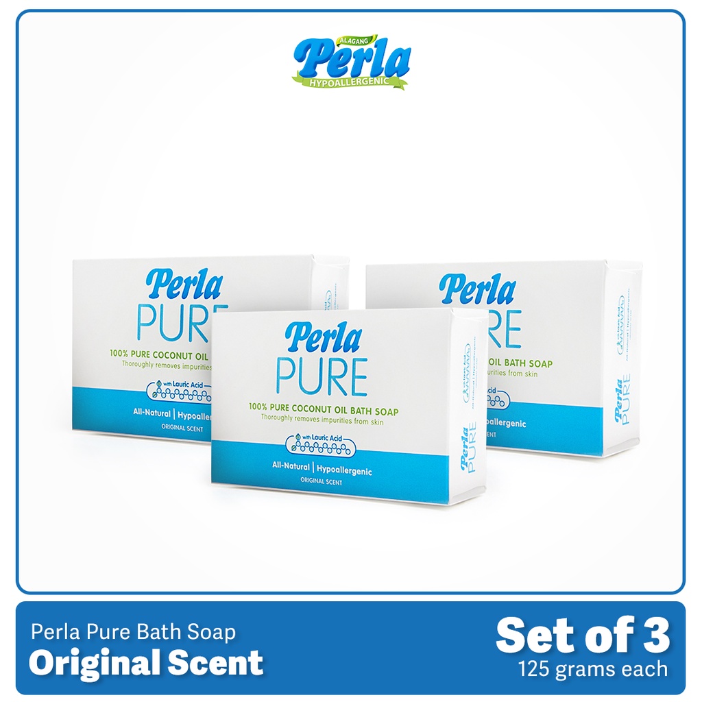 Perla Pure Bath Soap Original Scent Personal Care (Set of 3) Shopee