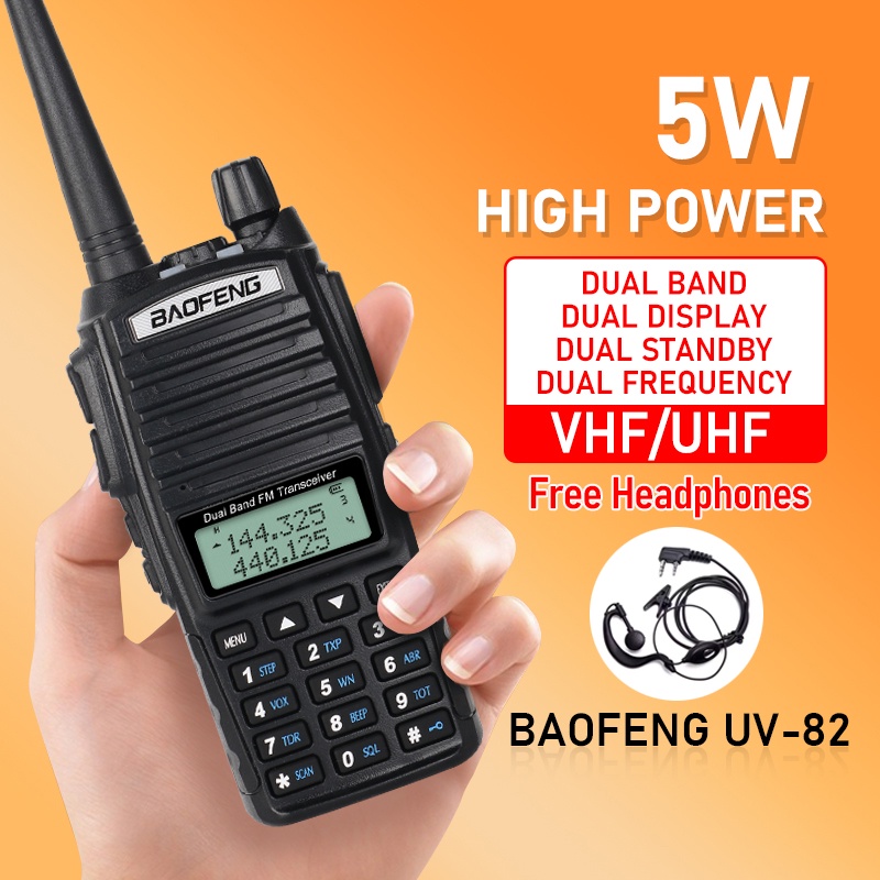 Walkie Talkie UV-82 Radio VHF UHF Dual Band High Power | Shopee Philippines