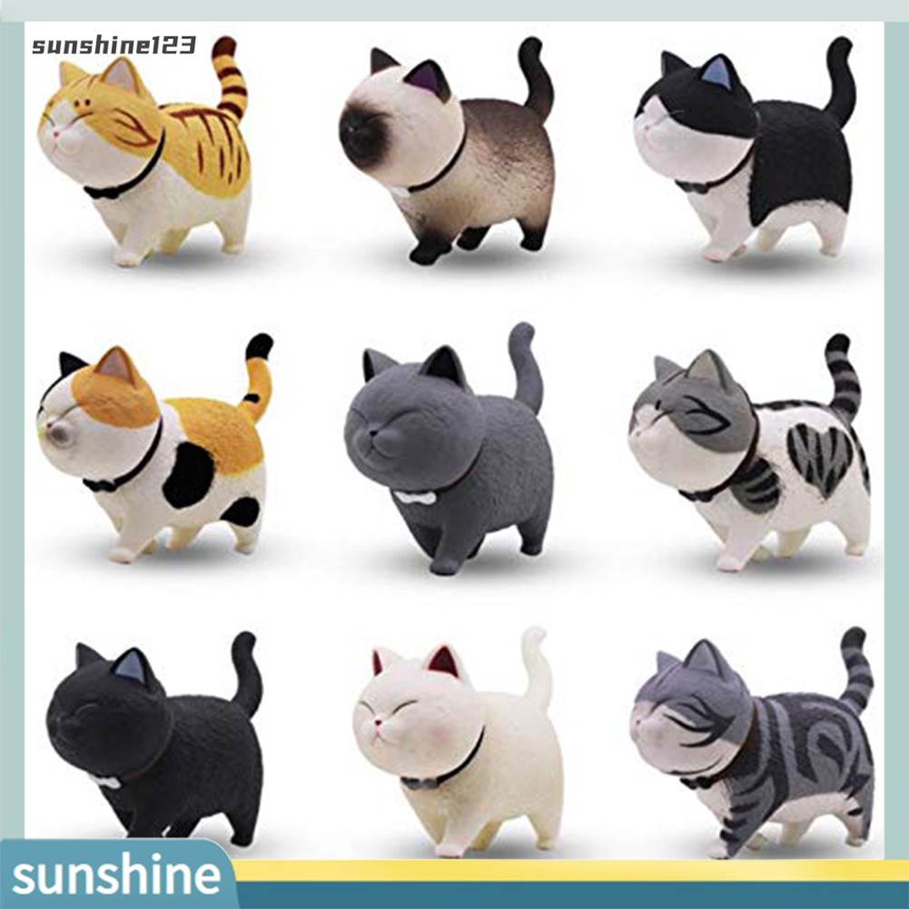 HOT SALE】9Pcs Cute Rotary Cartoon Doll Cat Toy Desktop Ornament Cake Decor  Kids Gift | Shopee Philippines