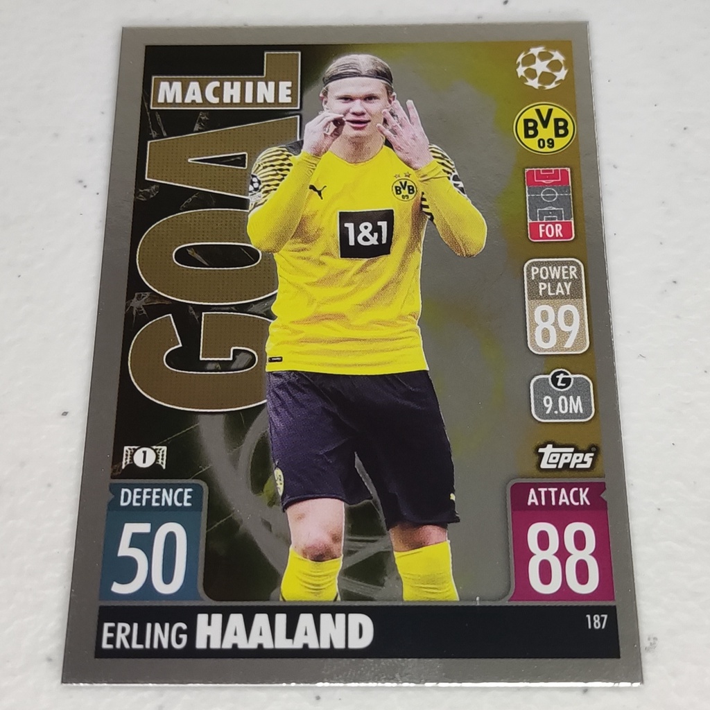 Erling Haaland Match Attax 2021 Soccer Football Card Goal Machine Foil