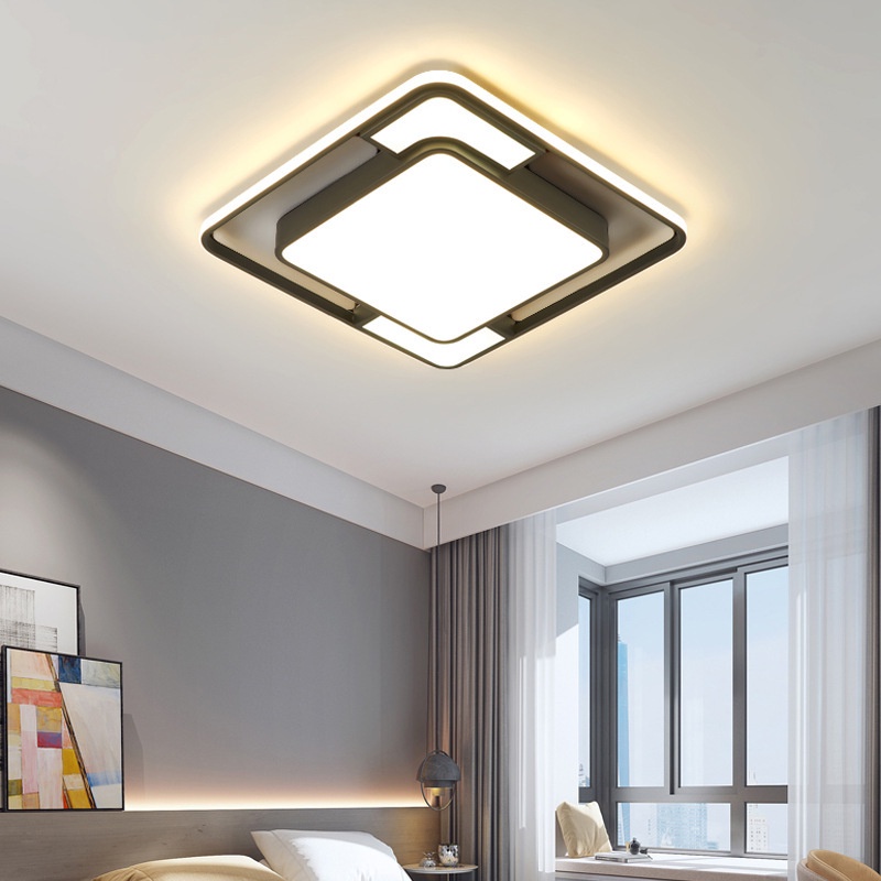 (COD) Remote control three color dimming ceiling lamp Nordic LED ceiling lamp Bedroom ceiling lamp