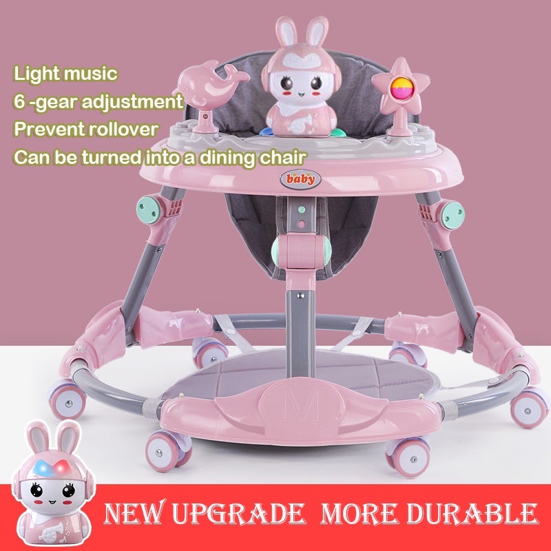 BABY WALKER Adjustable and Safety Learning Walker with Handle&Foot Pad
