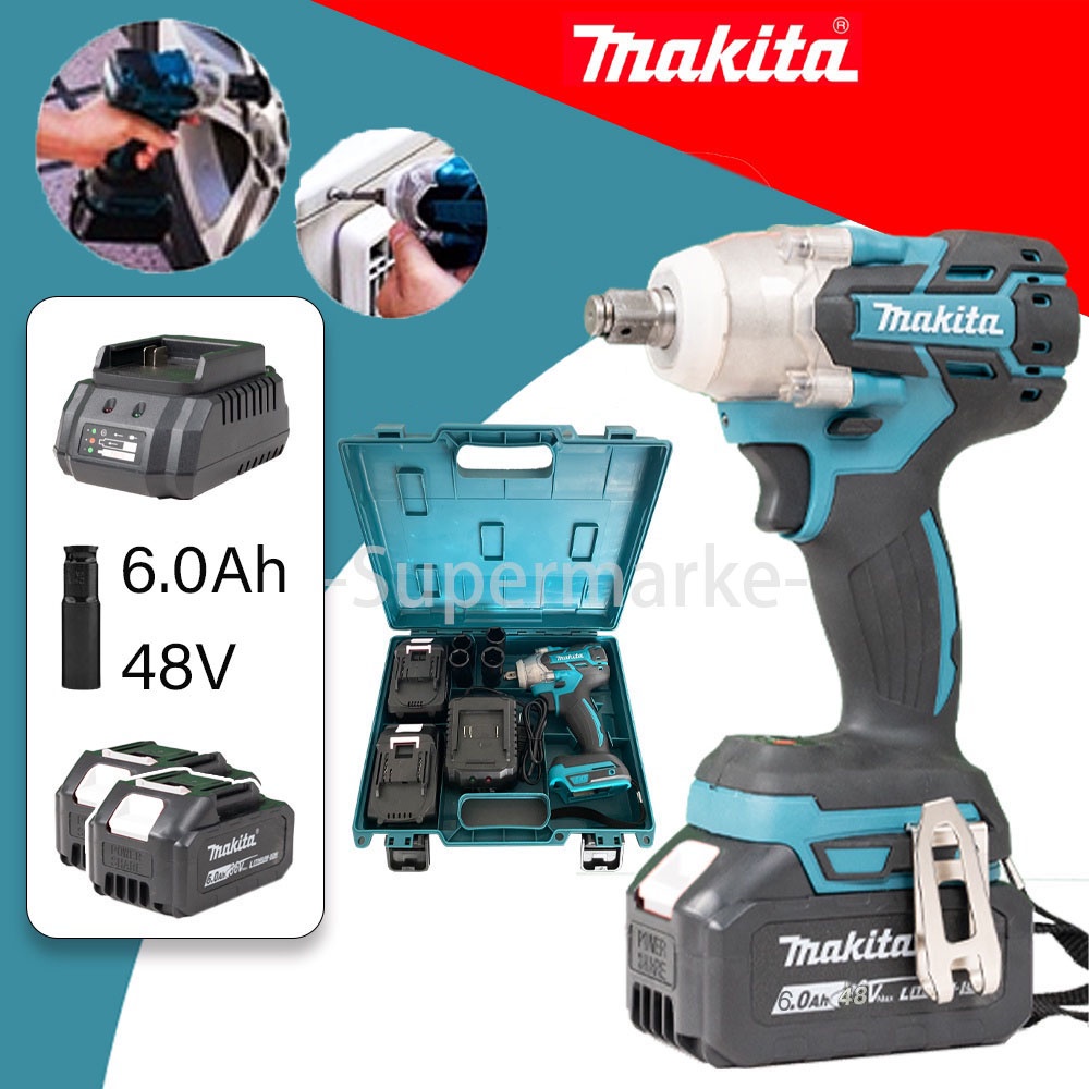 Makita 48V Electric Impact Wrench Brushless Impact Wrench Cordless Power Tools Set Original 6