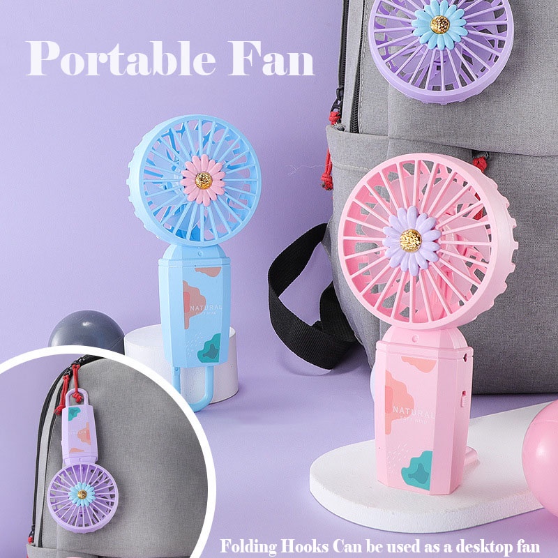 cute mini portable small handy fan USB rechargeable chargeable ...