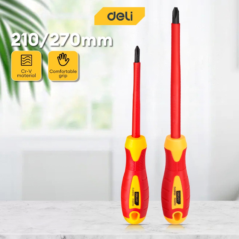 Deli Insulated Phillips Screwdriver Cross Screwdriver Industrial Screwdriver DL516100/DL518150