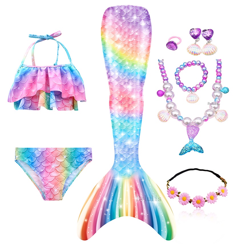 Fantasy Children Mermaid Tails Swimming Party Cosplay Costumes ...